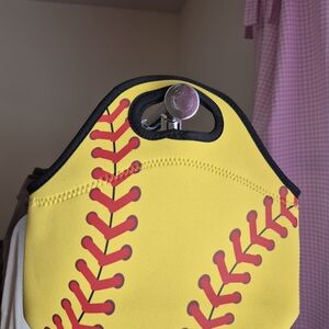 Yellow and Red Softball Tote Bag